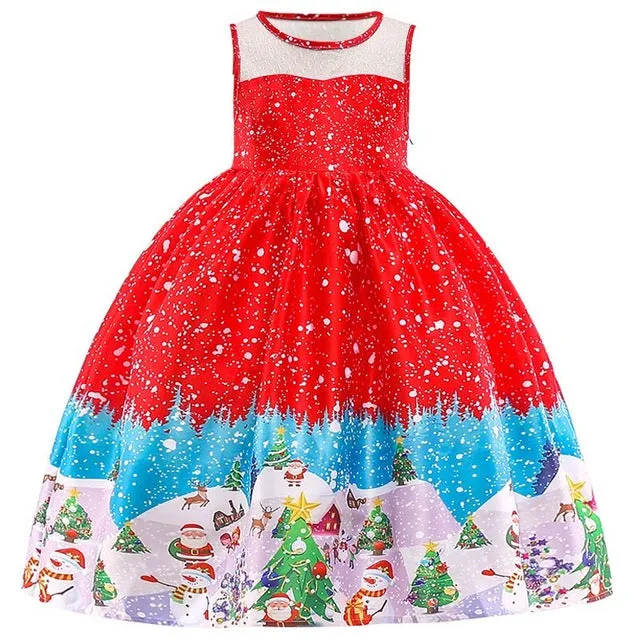 Girls Christmas dress snowflake dresses for girls princess dress halloween christmas anniversaire