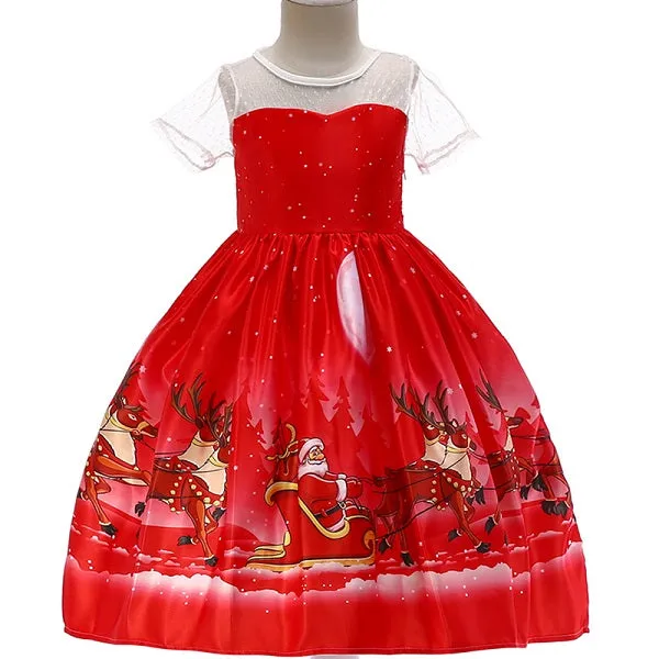 Girls Christmas dress snowflake dresses for girls princess dress halloween christmas anniversaire