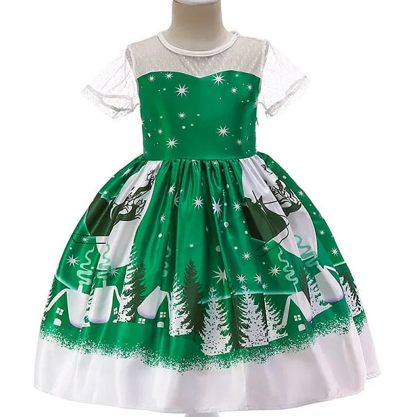 Girls Christmas dress snowflake dresses for girls princess dress halloween christmas anniversaire