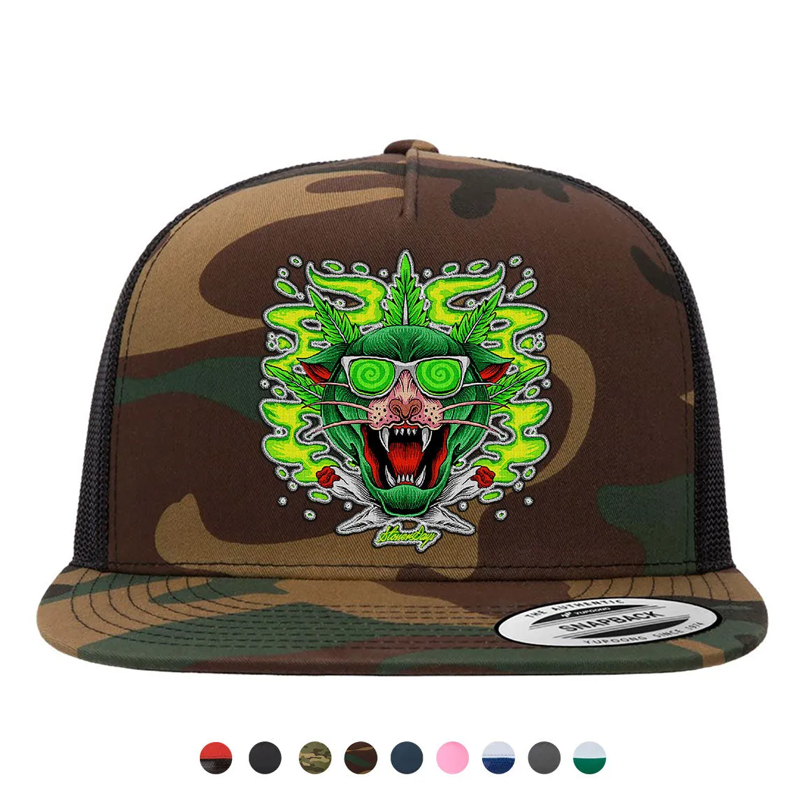 Greenz Panther Snapback Hat