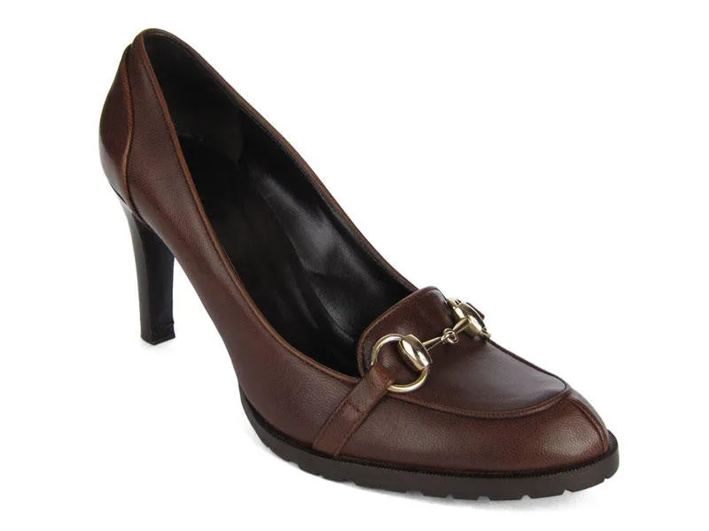 Gucci Brown Horsebit Pumps