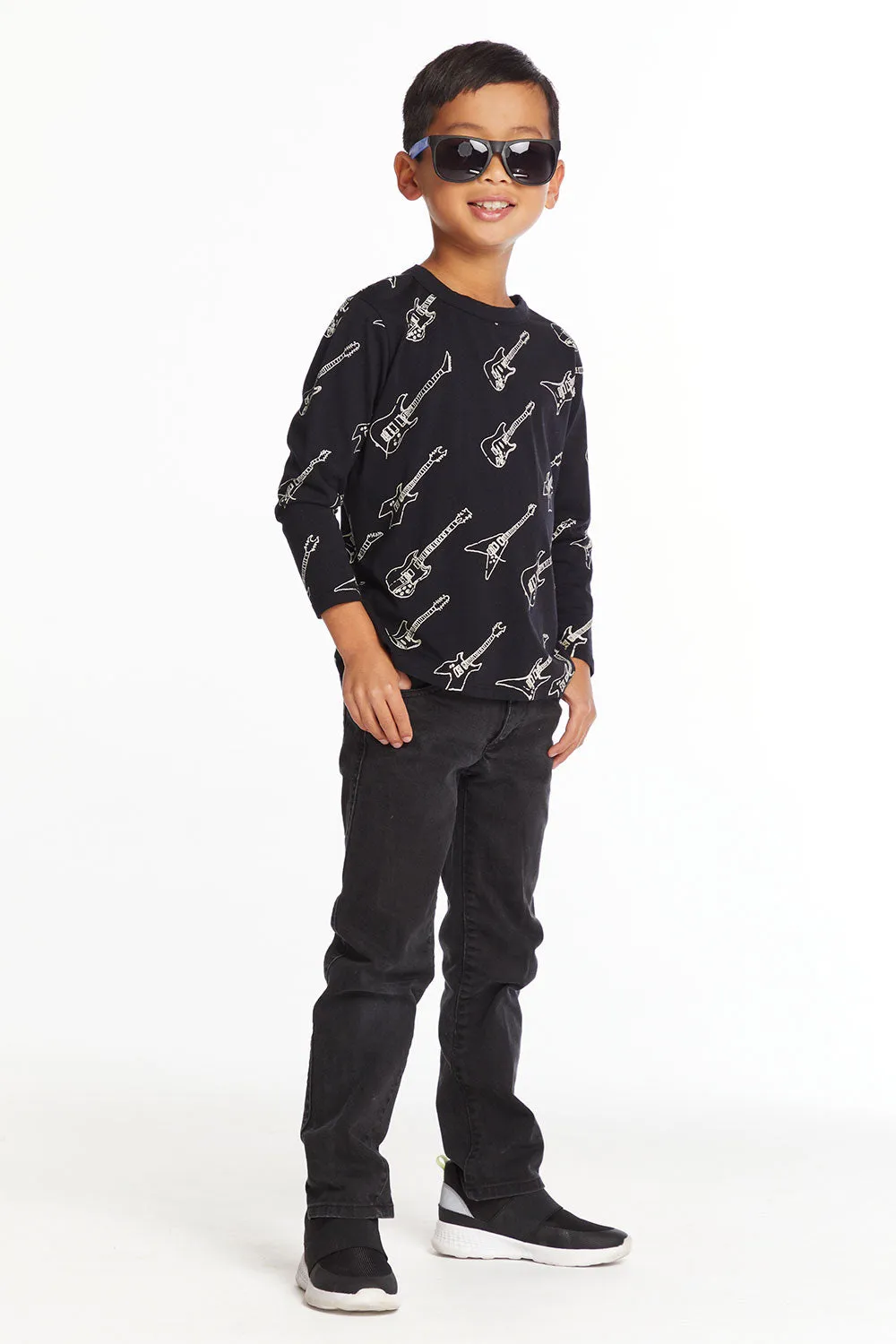 Guitar Jam Boys Long Sleeve Crew Neck Tee