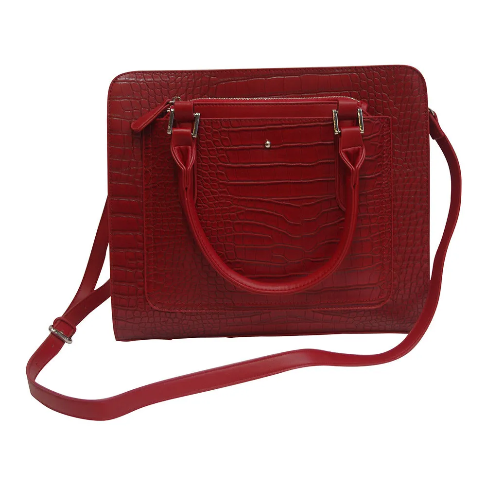 Harlequin Red Crocodile Tote Bag