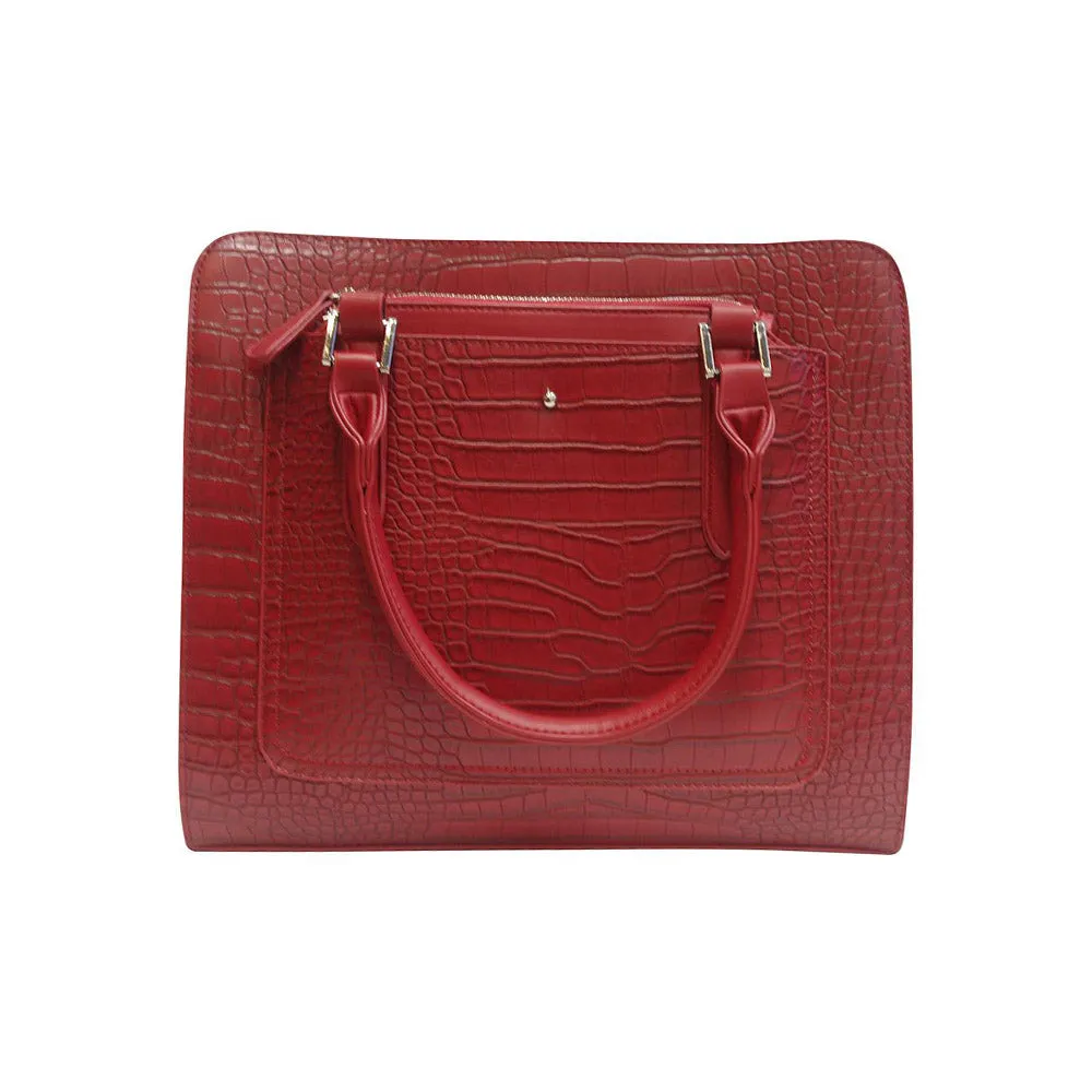 Harlequin Red Crocodile Tote Bag