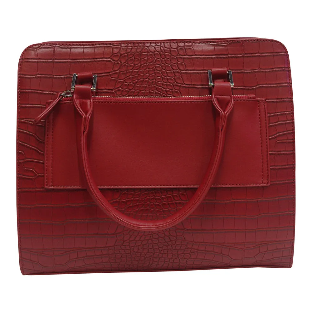 Harlequin Red Crocodile Tote Bag