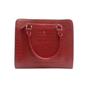 Harlequin Red Crocodile Tote Bag