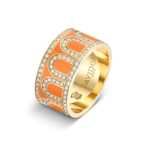 L'Arc de DAVIDOR Ring GM, 18k Yellow Gold with Zeste Lacquered Ceramic and Palais Diamonds