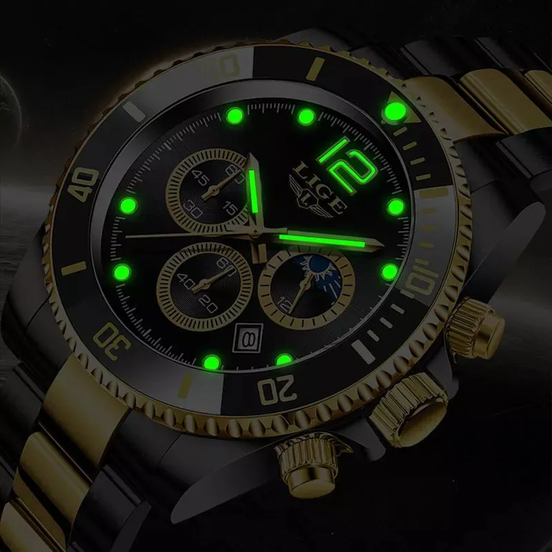 LIGE Men Quartz Wristwatch Top Brand Luxury Fashion