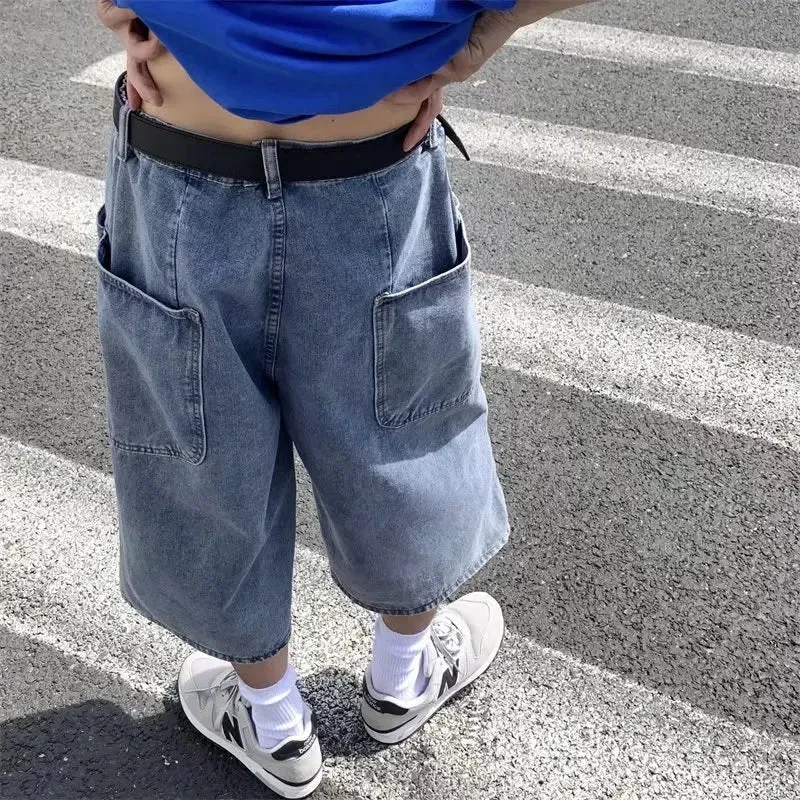 Long Length Denim Jorts