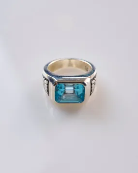 Maple Midnight Slim Ring Silver 925/Aquamarine Topaz