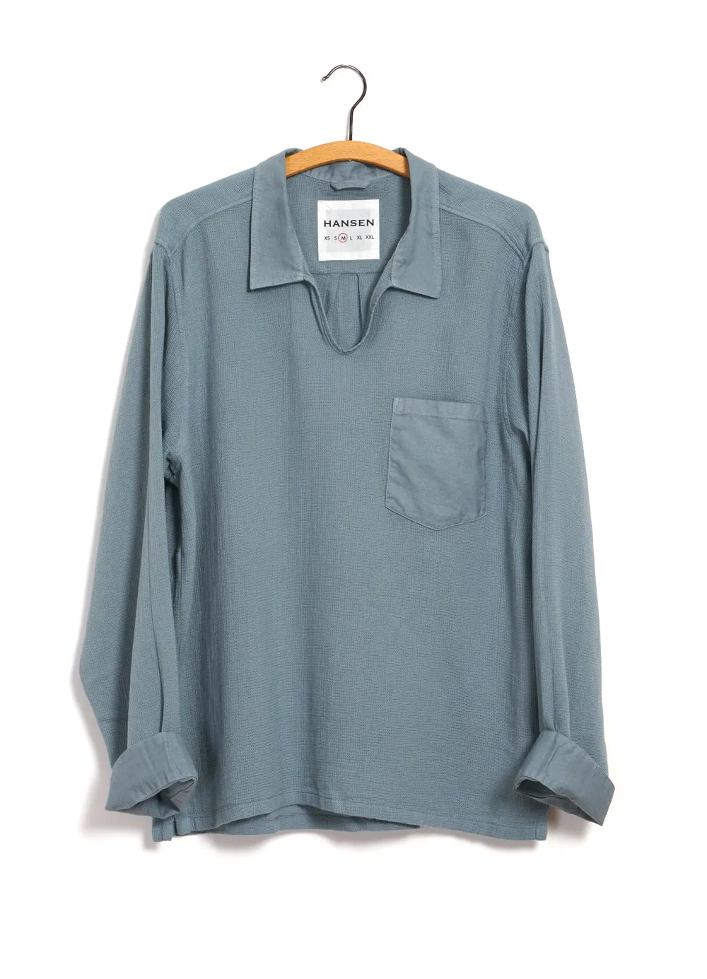 MARIUS | Casual Gauze Pull-on Shirt | Lagoon