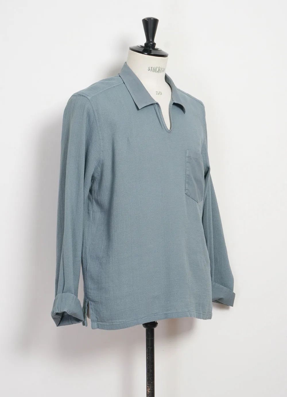 MARIUS | Casual Gauze Pull-on Shirt | Lagoon