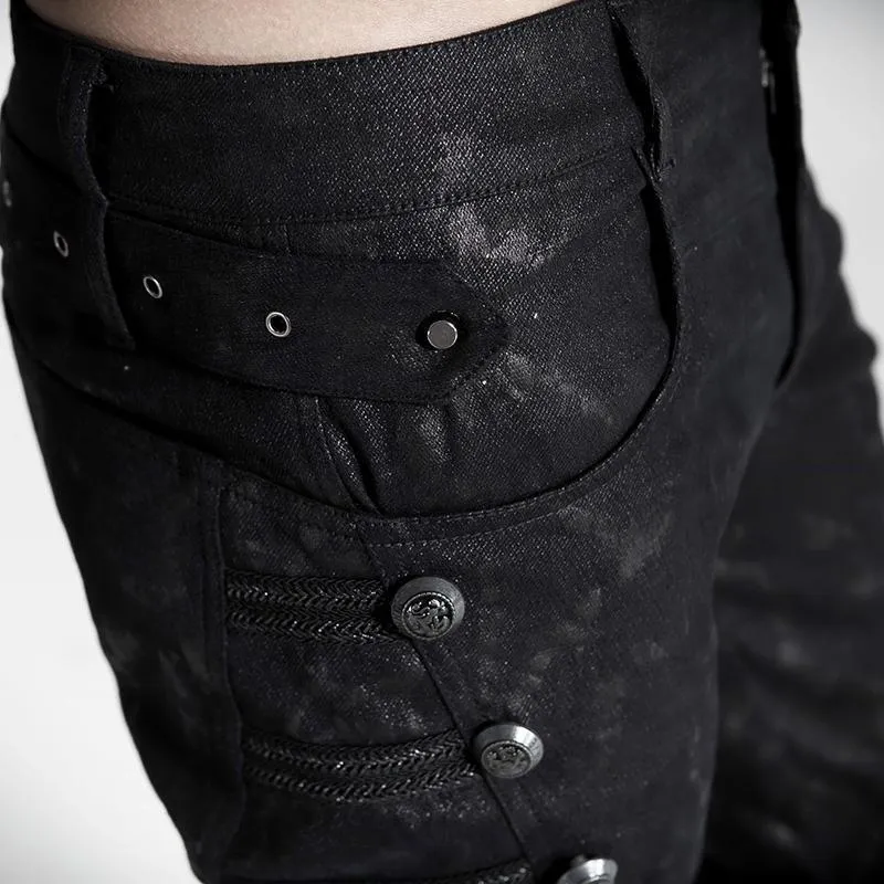 Men's Black Rivets Pants