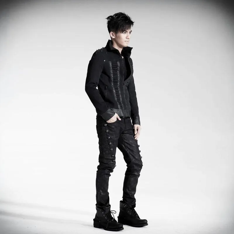 Men's Black Rivets Pants