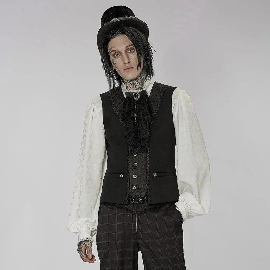 Men's Gothic Floral Printed Splice Vest