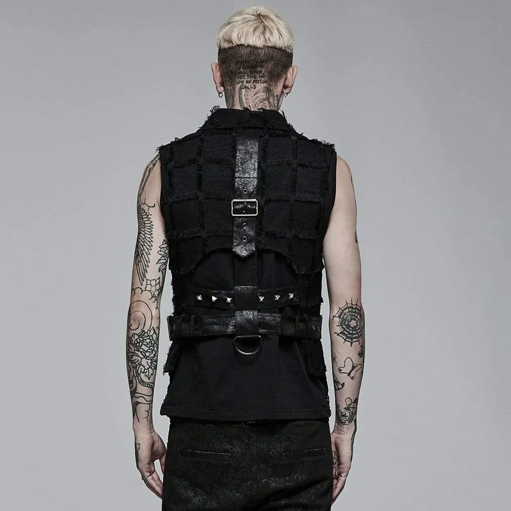 Men's Gothic Irregular Cutout Unedged Waistcoat