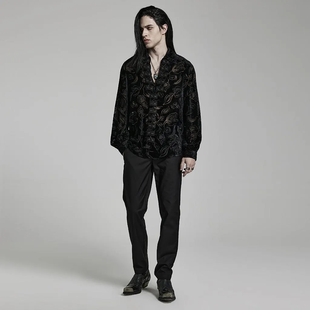 Men's Gothic Sheer Chomper Velvet Shirt