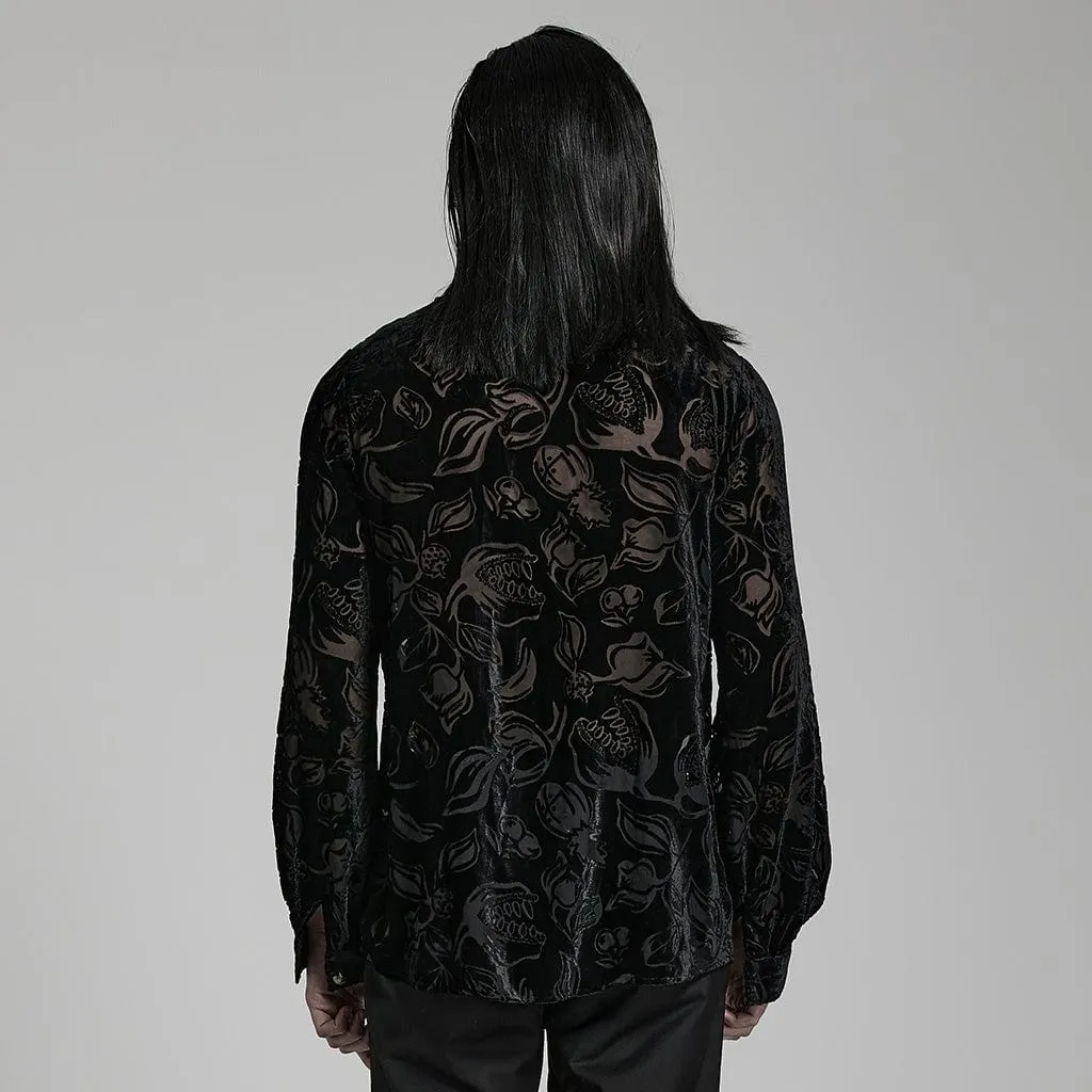 Men's Gothic Sheer Chomper Velvet Shirt