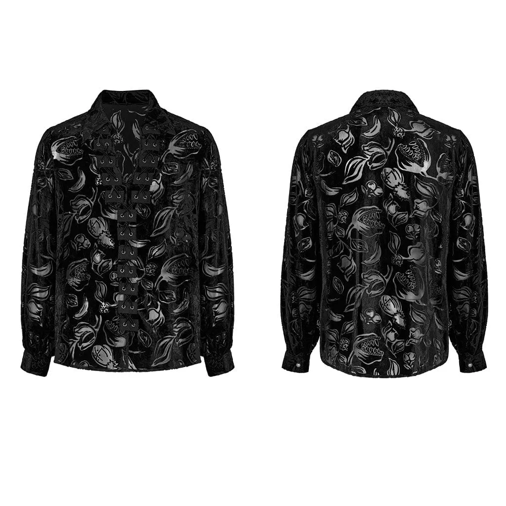 Men's Gothic Sheer Chomper Velvet Shirt