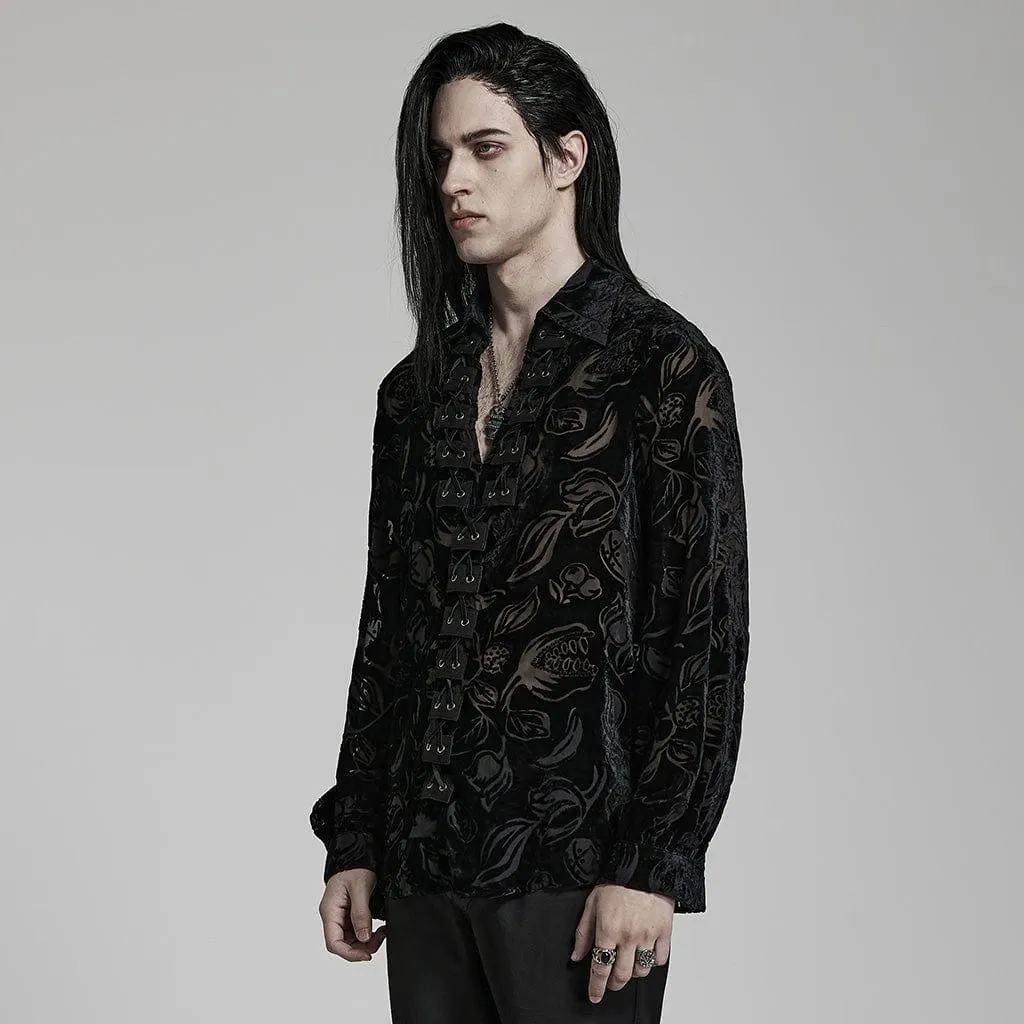 Men's Gothic Sheer Chomper Velvet Shirt