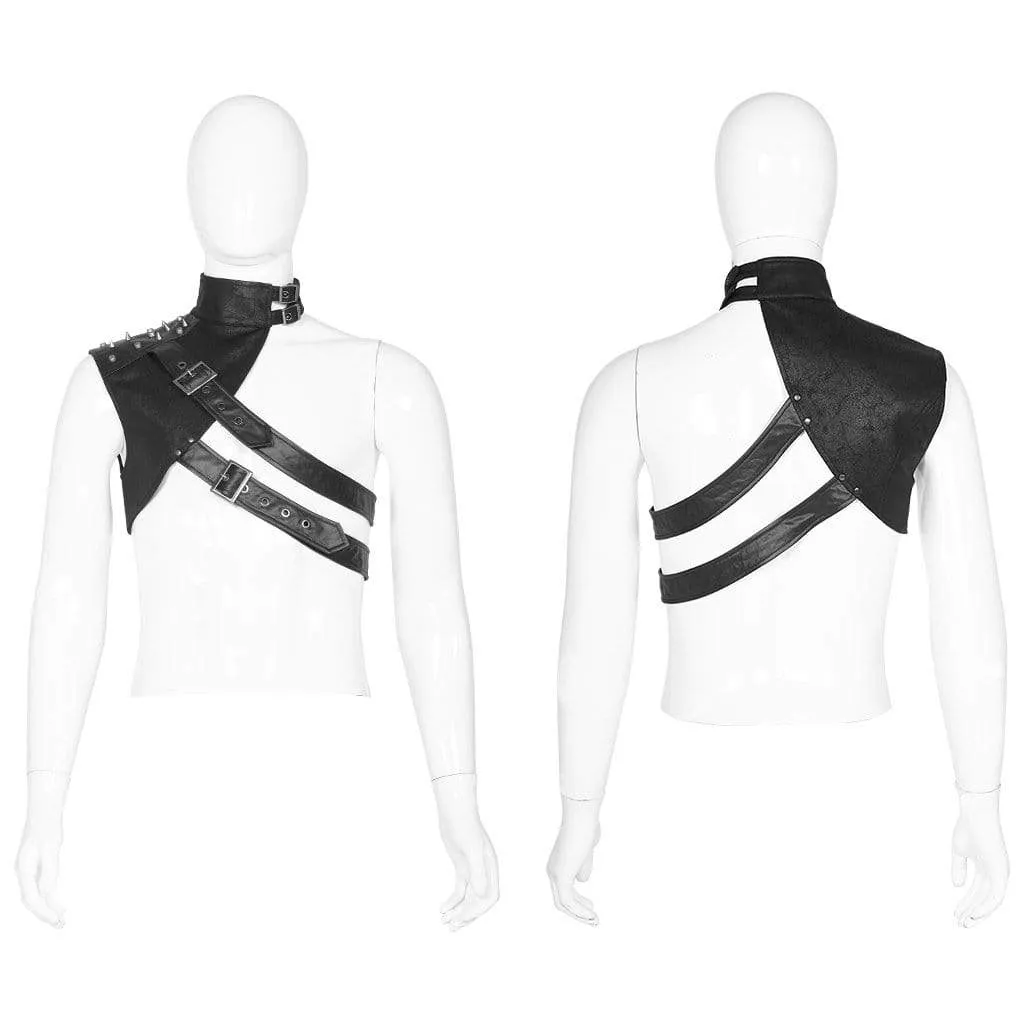 Men's Gothic Slash Shoulder Harnesses With Rivets And Chains