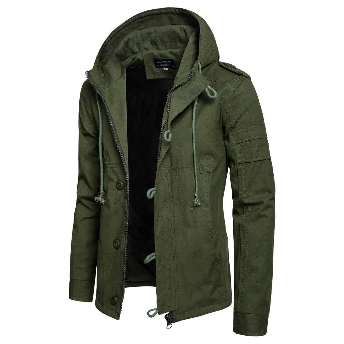 Men's Hooded Multi Pocket Softshell Causal Jacket