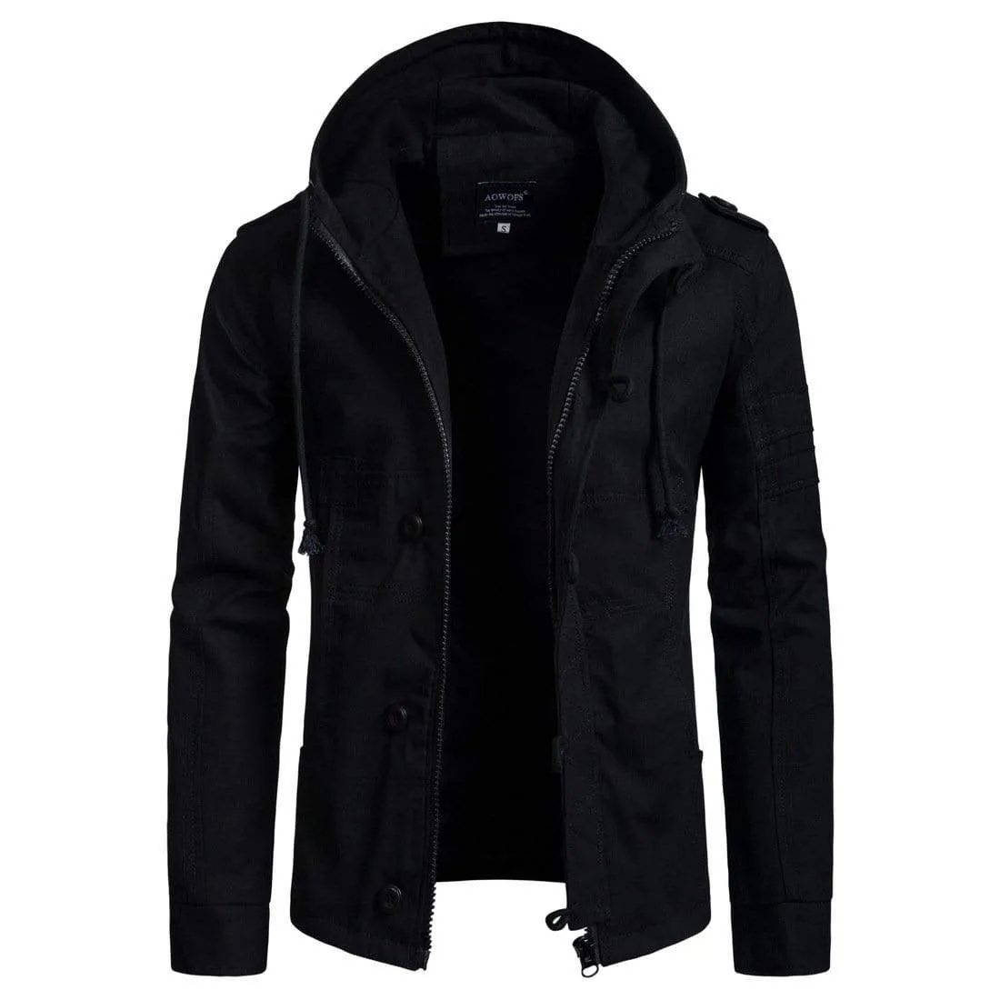 Men's Hooded Multi Pocket Softshell Causal Jacket