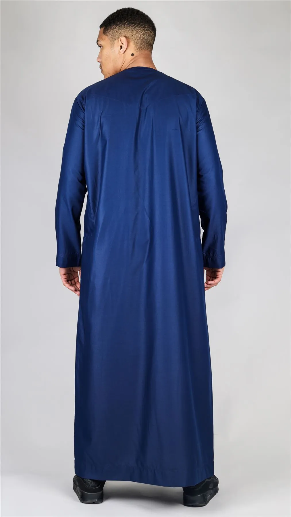 Men's Thobe Emirati Omani Jubba Islamic Clothing Muslim Kaftan Eid Robe Arab String Tassel