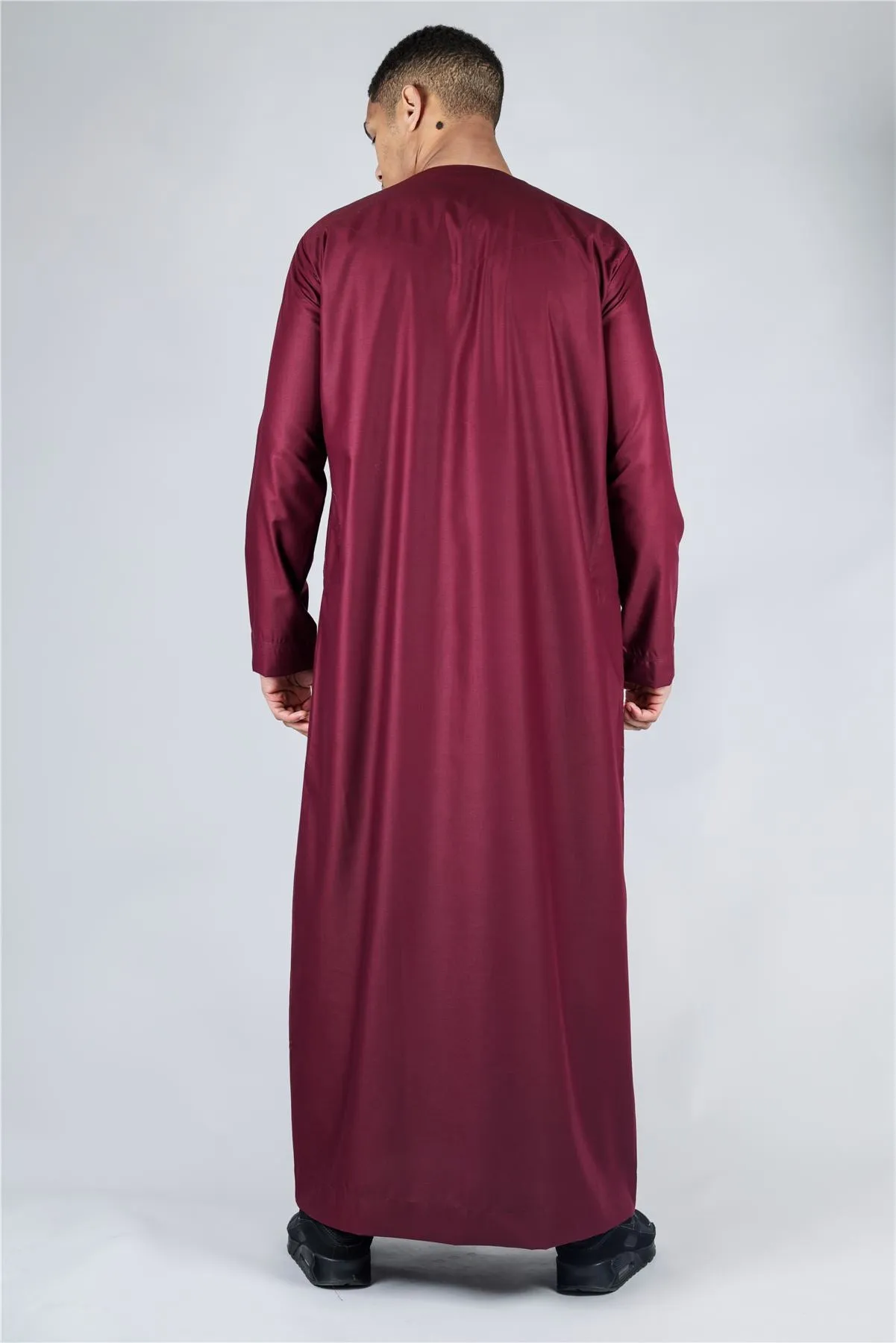 Men's Thobe Emirati Omani Jubba Islamic Clothing Muslim Kaftan Eid Robe Arab String Tassel