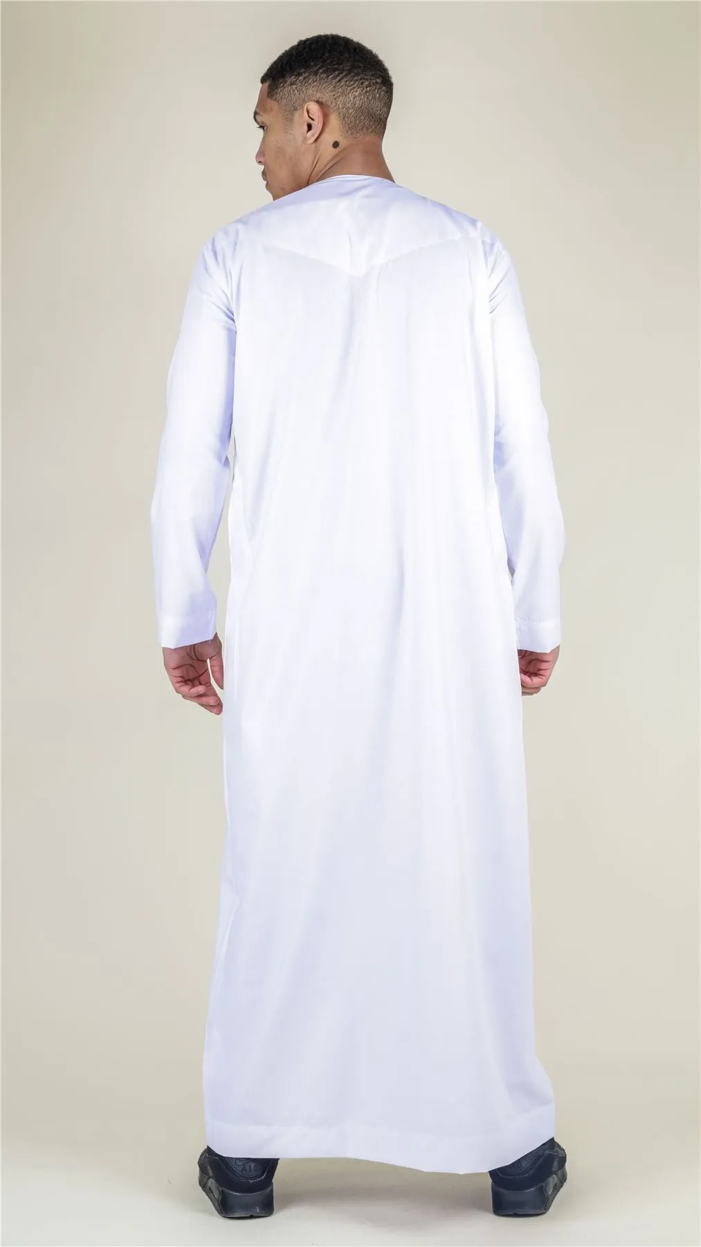 Men's Thobe Emirati Omani Jubba Islamic Clothing Muslim Kaftan Eid Robe Arab String Tassel