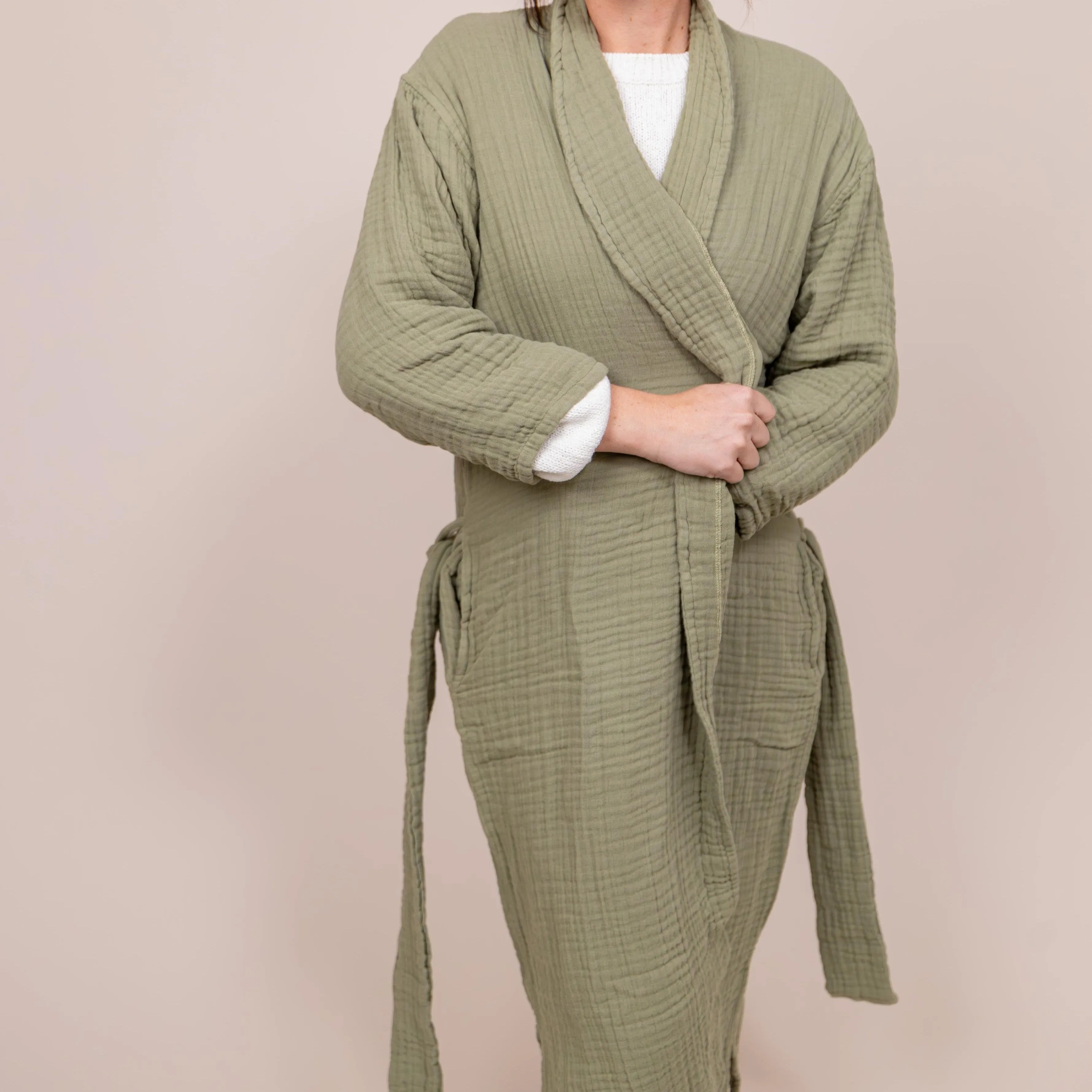 Mid-Length 365 Muslin Cotton Robe