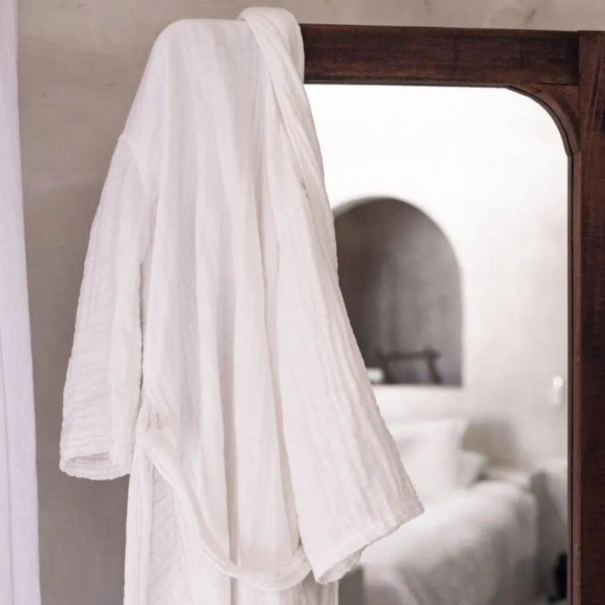 Mid-Length Muslin Cotton Robe - PERFECTLY IMPERFECT