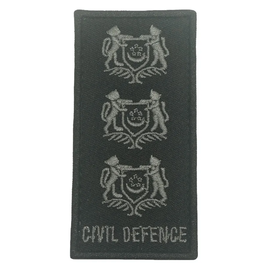 MINI SCDF RANK PATCH BLACK FOLIAGE - COLONEL (COL)