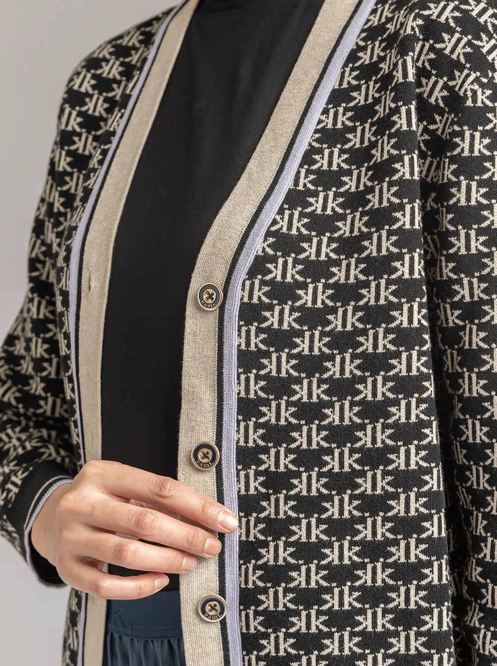 MONOGRAM CARDIGAN OUTER PHANTOM