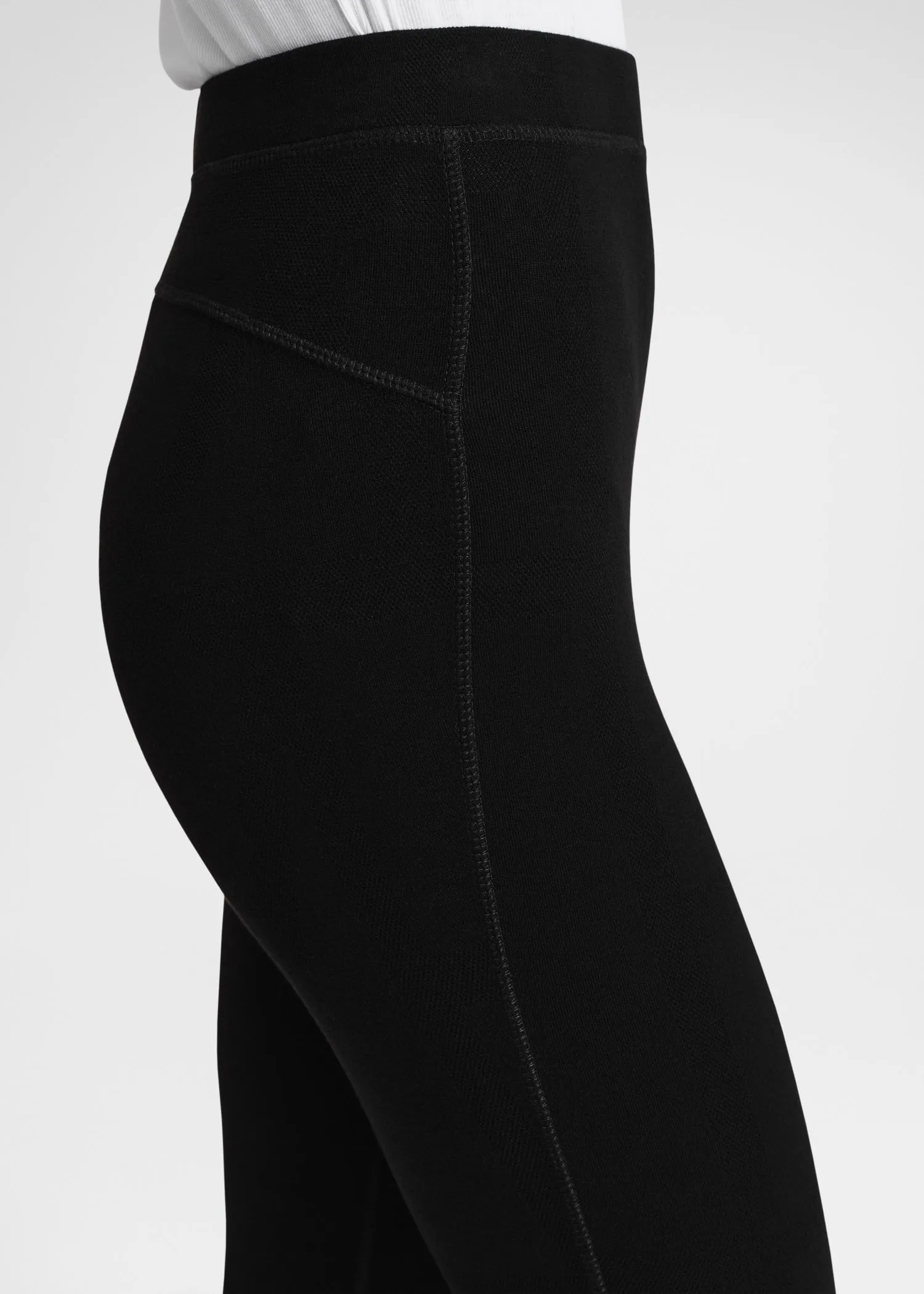 Monogram knit leggings black