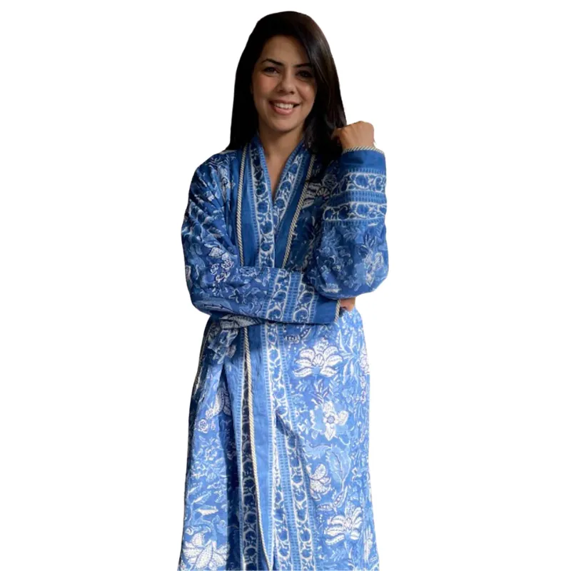 Neelkanth Quilted Cotton Robe