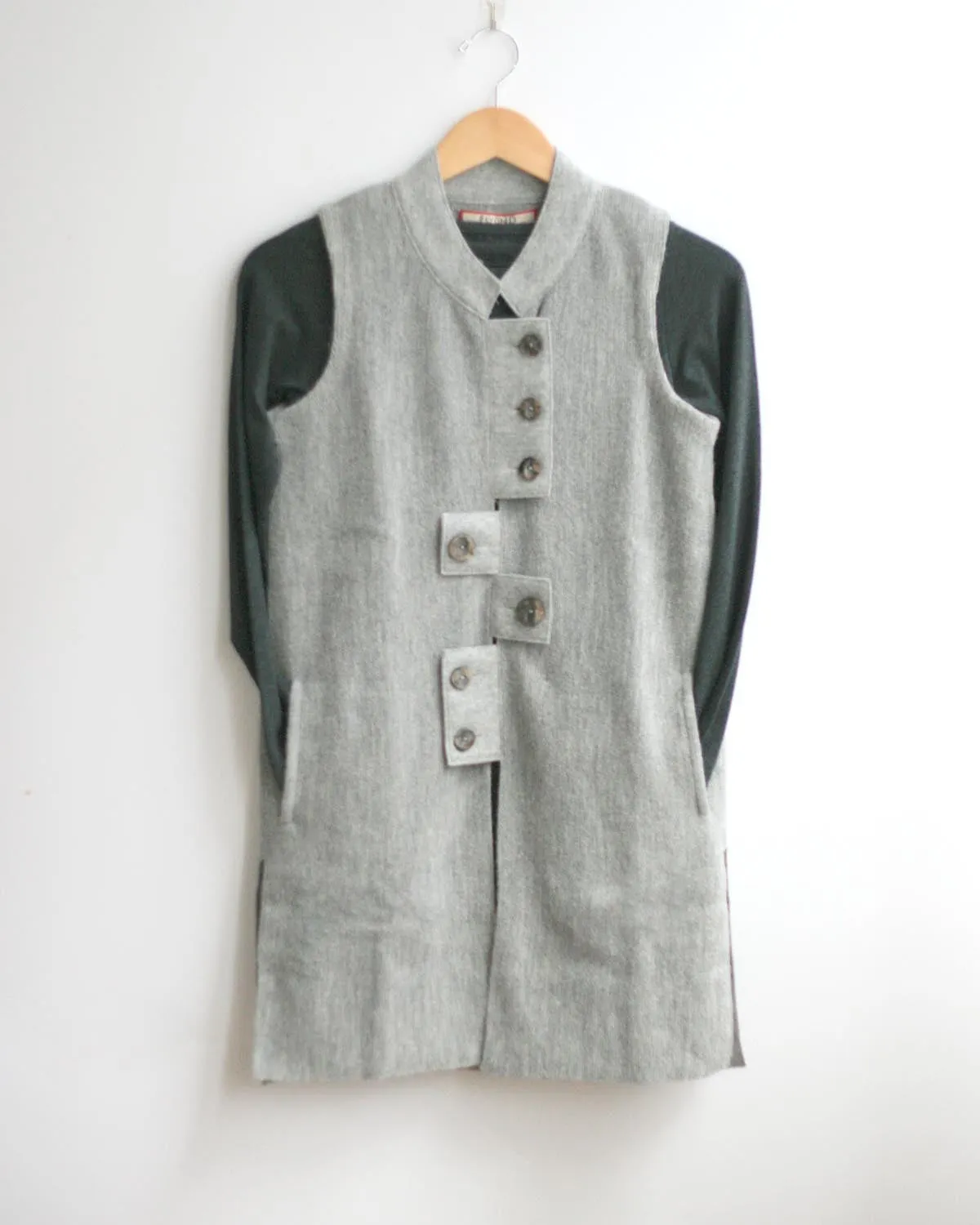 Nehru Tabs Alpaca Vest