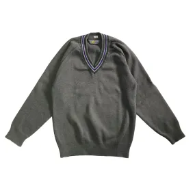 *Notre Dame Primary grey V-neck jumper