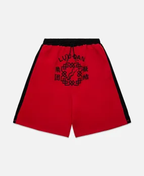 Nylon Interlock Basketball Shorts (Red)