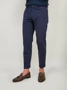 PANTALONE IN MISTO COTONE BLU NAVY