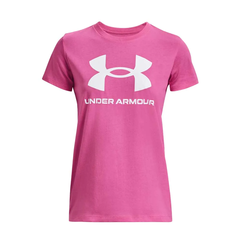 Playera Manga Corta Under Armour para Mujer Sportstyle Logo SS Rosa