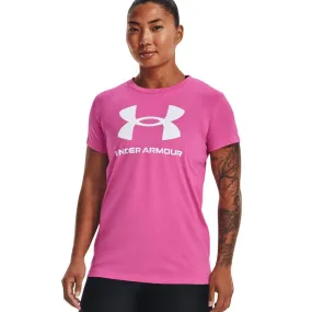 Playera Manga Corta Under Armour para Mujer Sportstyle Logo SS Rosa