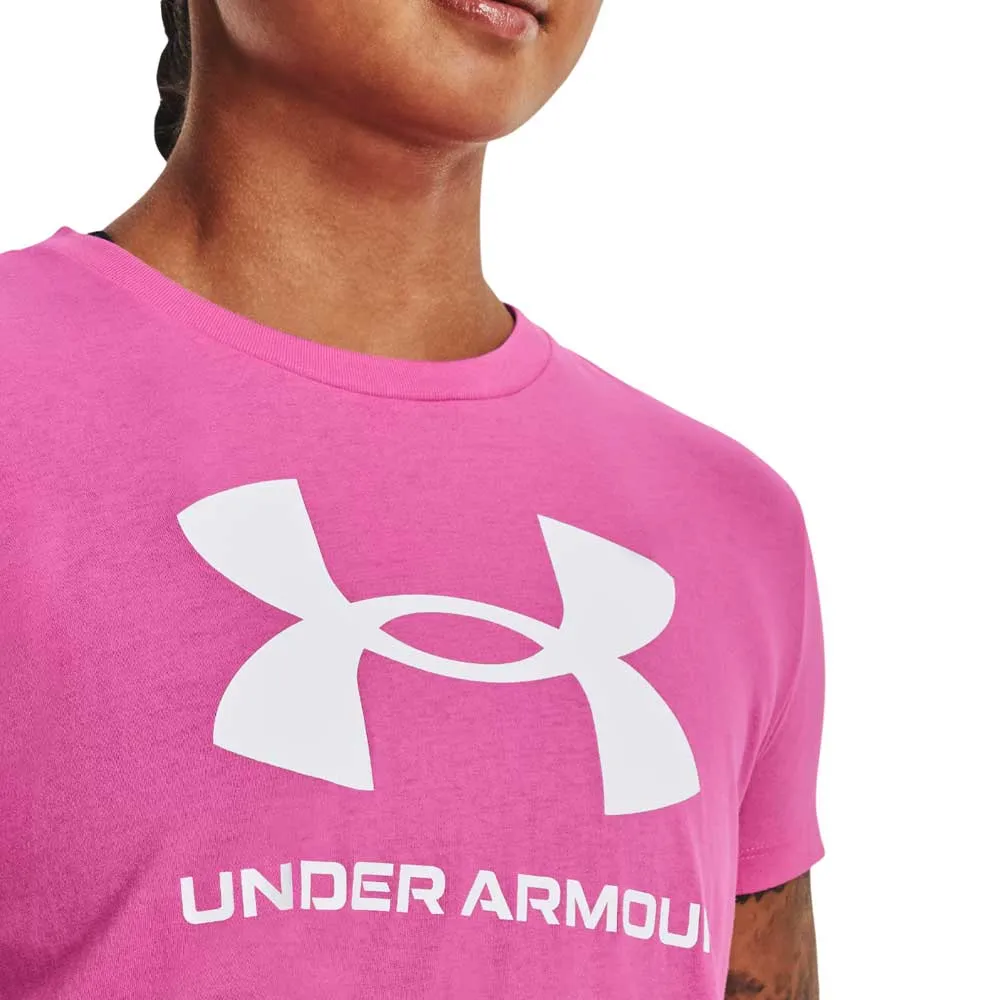 Playera Manga Corta Under Armour para Mujer Sportstyle Logo SS Rosa