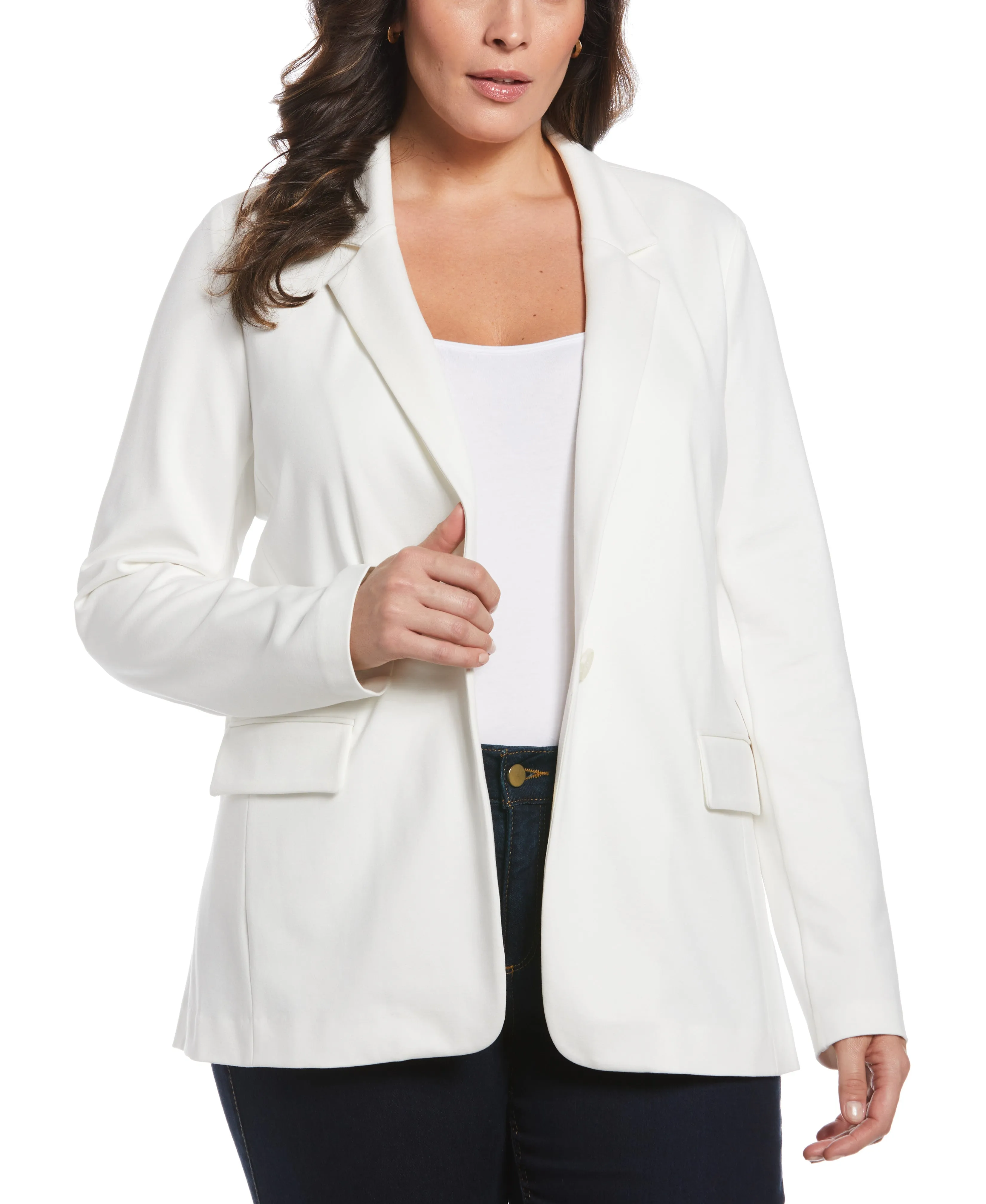 Plus Size Single Breasted Blazer