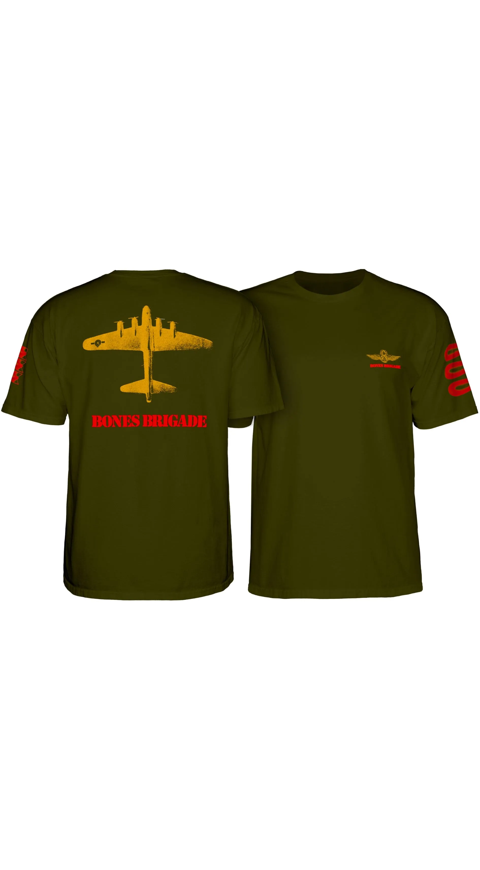 Powell Peralta Bones Brigade Bomber Army Green T-shirt PREORDER - Camiseta