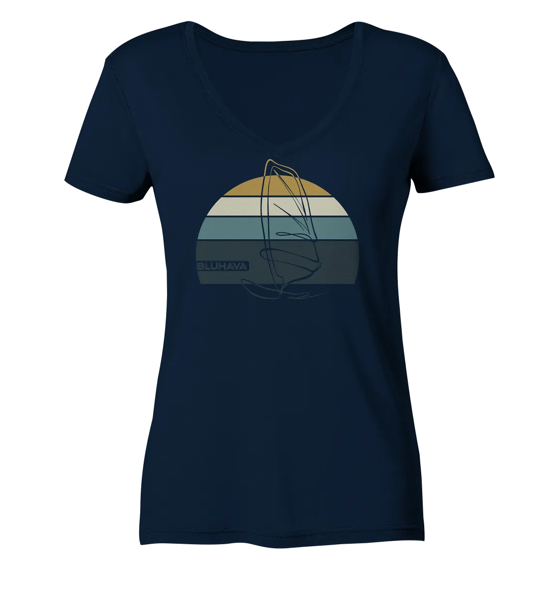 "Sunset WindsurflIiner" - Damen Premium Organic V-Neck Shirt