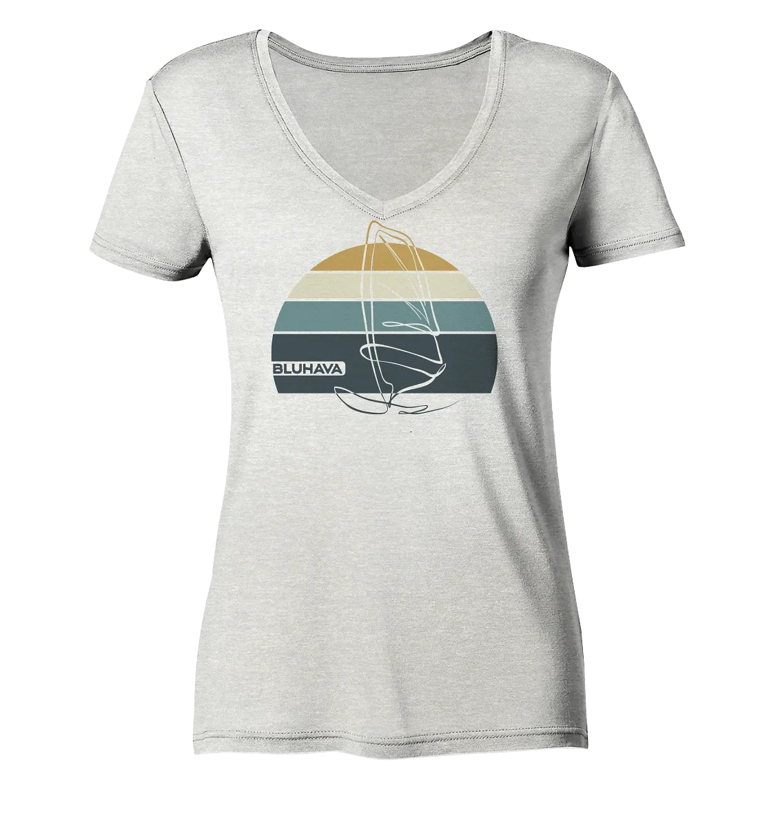 "Sunset WindsurflIiner" - Damen Premium Organic V-Neck Shirt