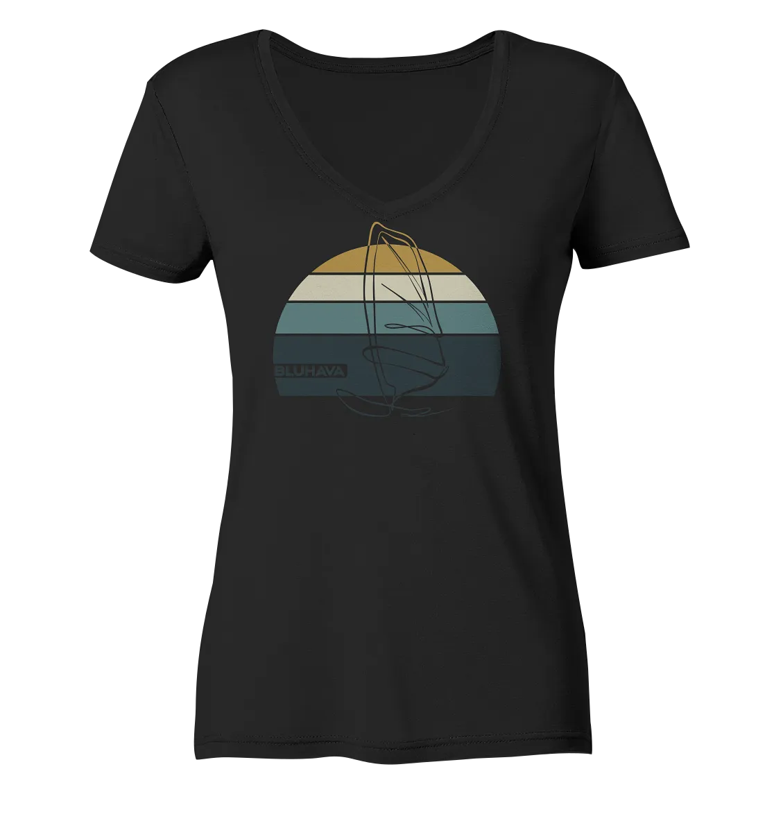 "Sunset WindsurflIiner" - Damen Premium Organic V-Neck Shirt