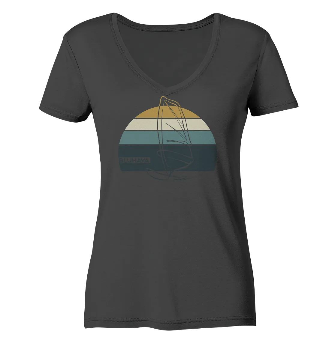 "Sunset WindsurflIiner" - Damen Premium Organic V-Neck Shirt