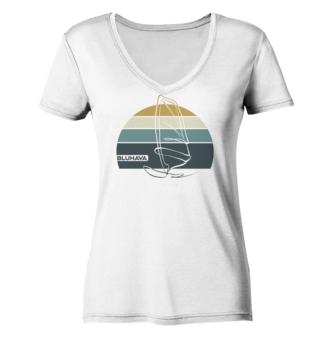 "Sunset WindsurflIiner" - Damen Premium Organic V-Neck Shirt